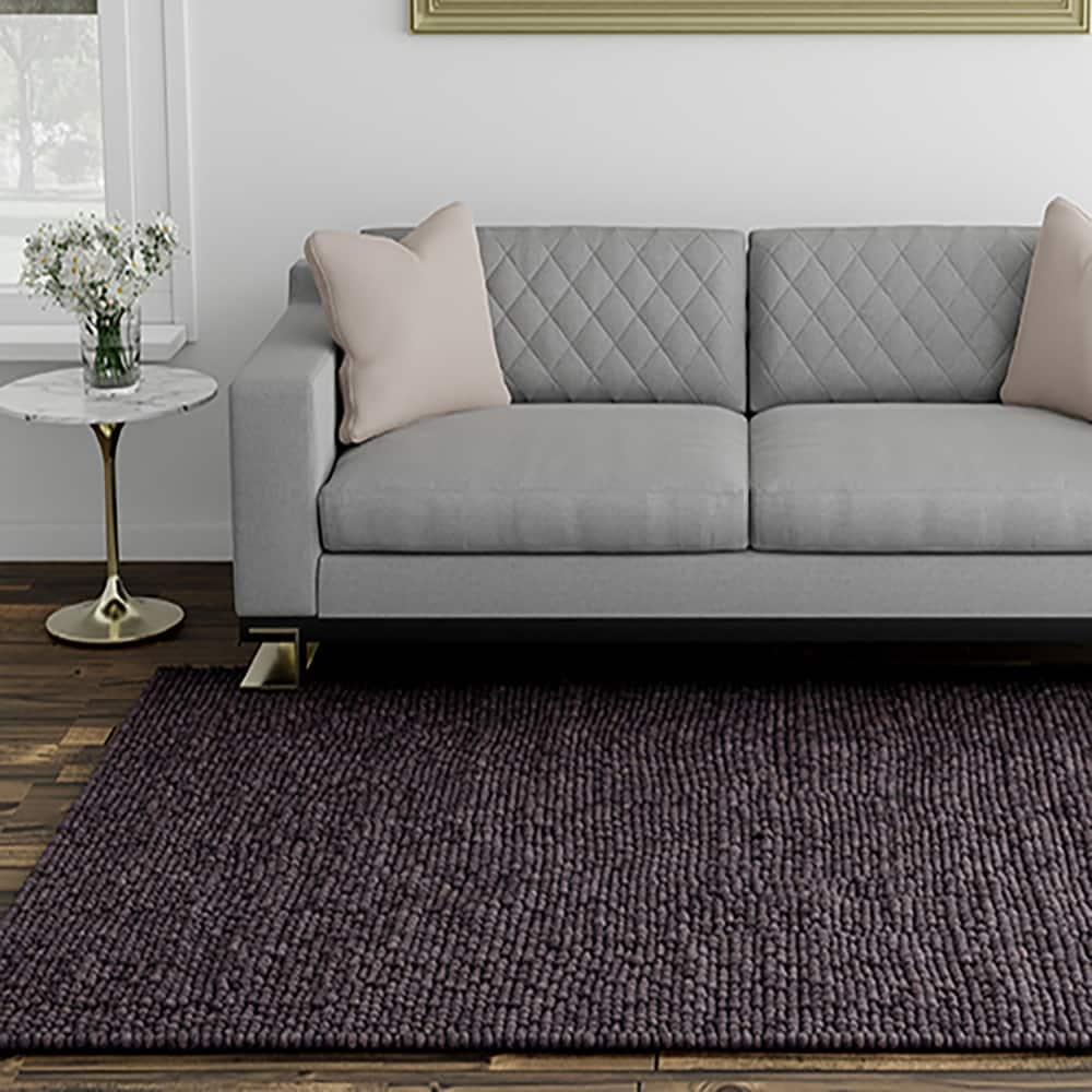 Domani Clouds Contemporary Hand-Knotted Stone Grey Heathered Rug