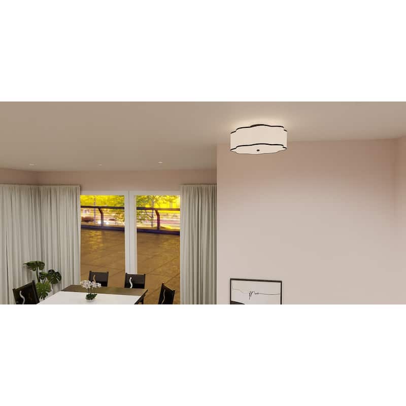 Renzo 2-Light Matte Black Semi-Flush Mount