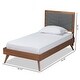 preview thumbnail 10 of 17, Roze Mid-Century Modern Wood Platform Bed in Twin Size
