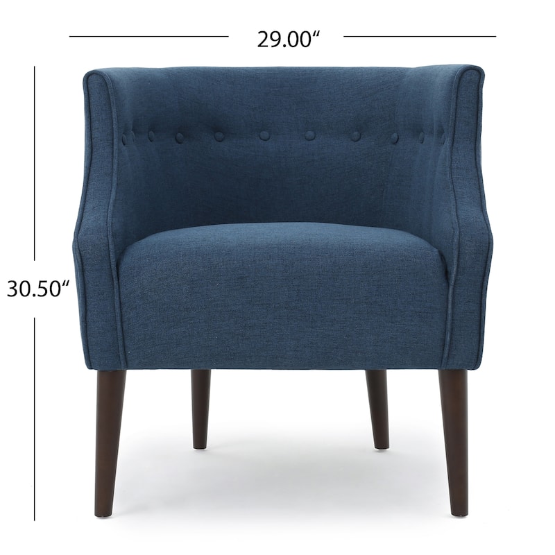 Roomfitters Upholstered Club Accent Chair with Curved Back and Button Tufting, Modern Lounge Chair for Living Room or Bedroom