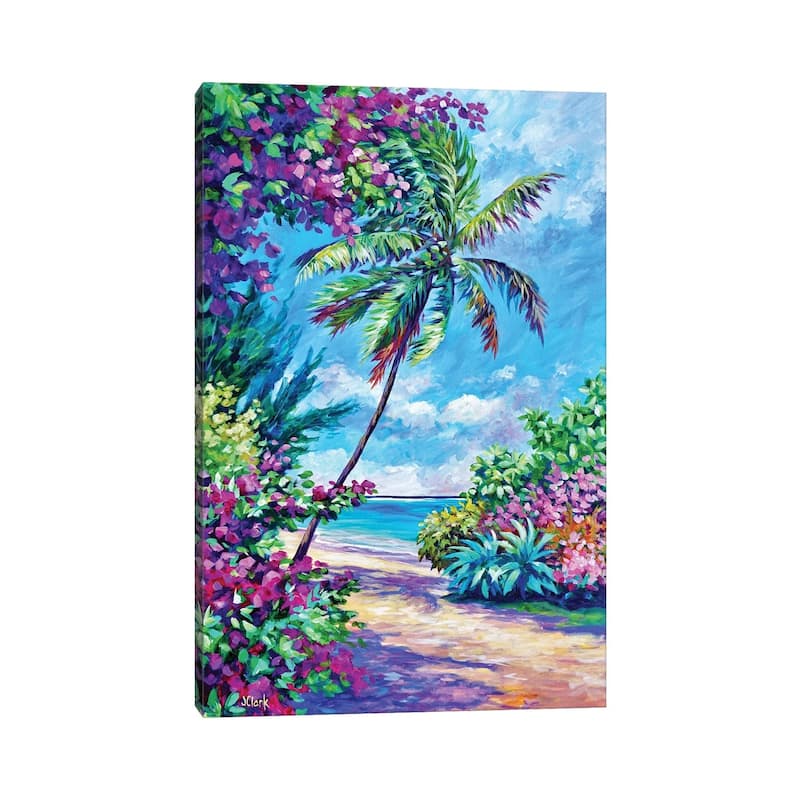 iCanvas "Palm And Bougainvillea" by John Clark Canvas Print