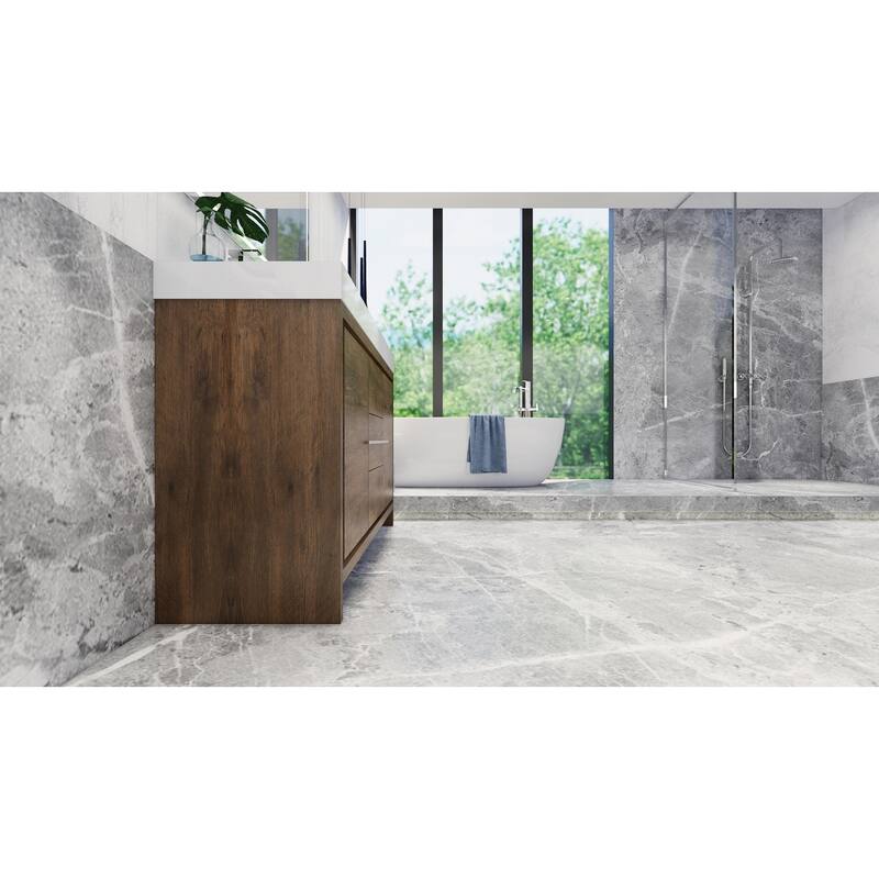 Dove 60'' Freestanding Vanity with Double Reinforced Acrylic Sink