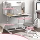 preview thumbnail 3 of 8, Kids Desk and Chair Set, Height Adjustable Kids School Study Desk and Chair Set with Tilt Desktop - Gray