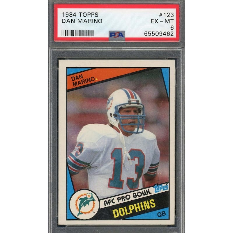Dan Marino 1984 Topps Football Rookie Card RC #123 Graded PSA 6 - 8'6" x 11'6"