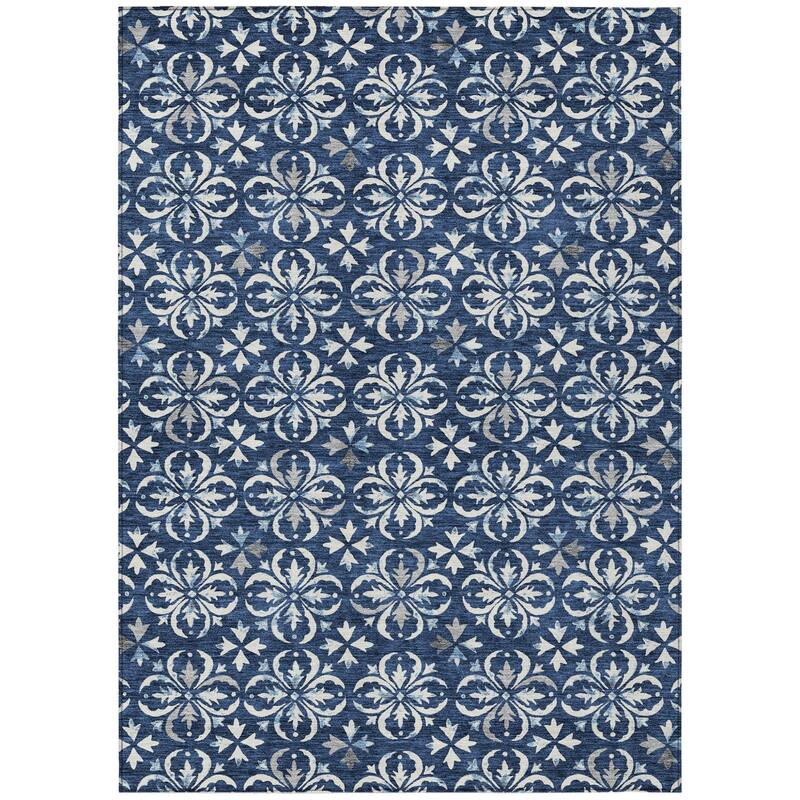 HomeRoots Floral Transitional Rectangle Outdoor Rug