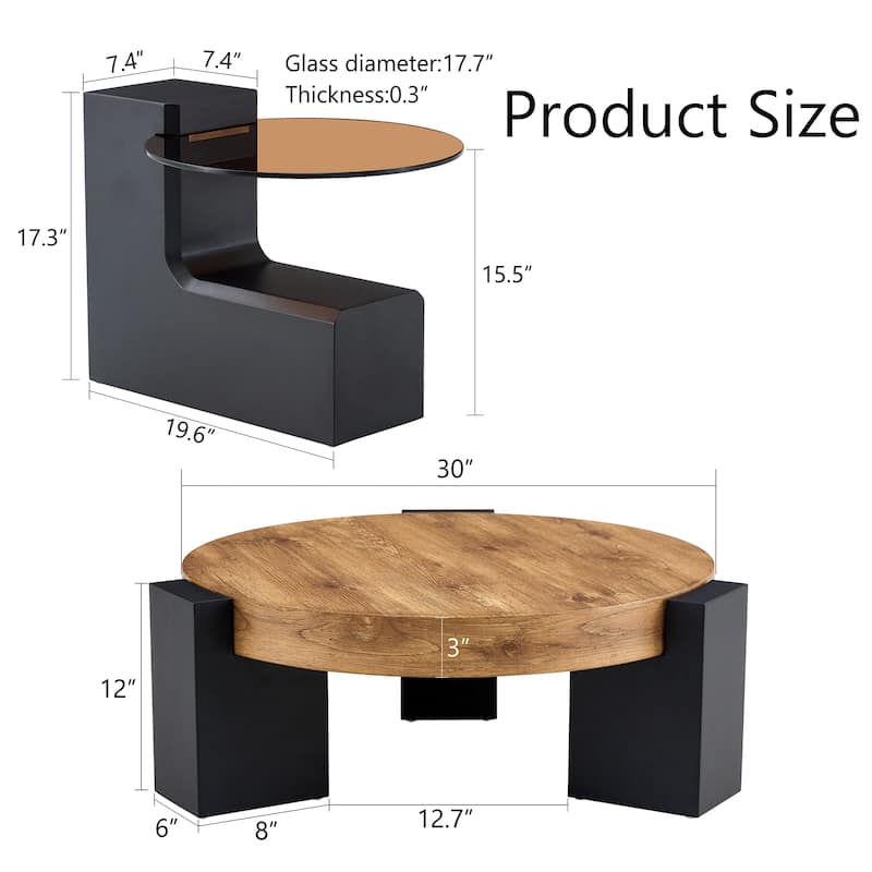Roomfitters Detachable Double Layer Coffee Table with Modern Design, Space-Saving MDF Table for Versatile Use