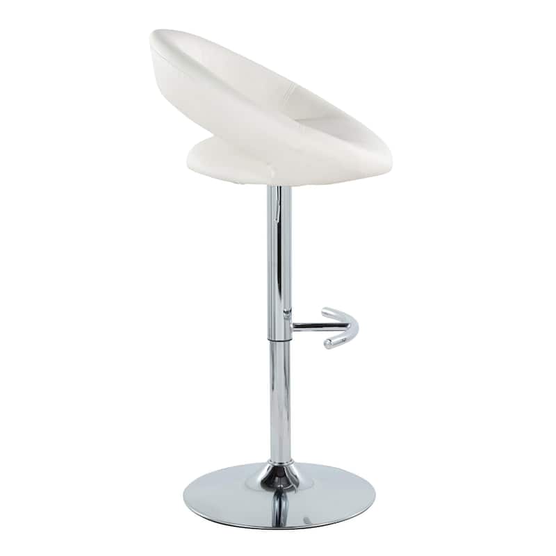 Silver Orchid Poppy Adjustable Bar Stool with Rounded T Footrest (Set of 2)