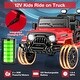 preview thumbnail 21 of 39, 12V Kids Ride on Truck Car with Remote Control Threaded Wheels and 3 Different Settings - 39” x 24.4” x 24.4” (L x W x H)