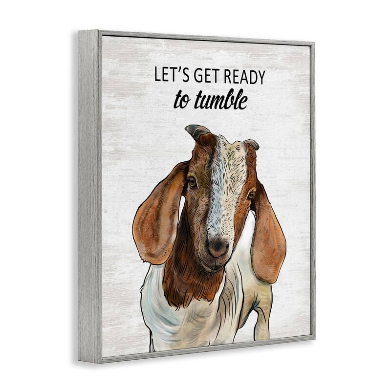Stupell Ready To Tumble Laundry Goat Framed Giclee Art Design By Lettered and Lined