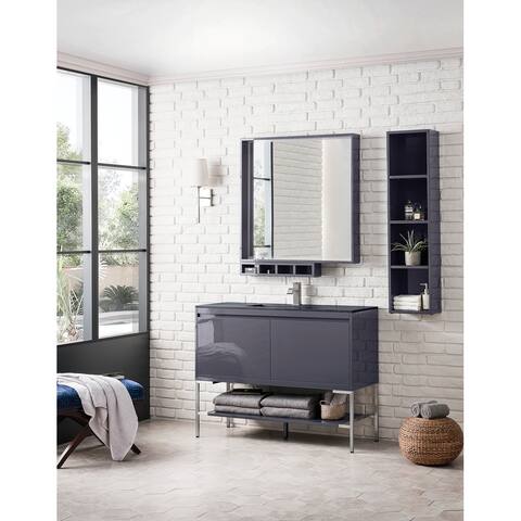 Milan 47.3" S Vanity Cabinet, Grey with Composite Top by James Martin