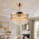 preview thumbnail 54 of 62, 48-Inch Crystal Fandelier with 4 Retractable Blades, Dimmable LED, App and Remote Control - 48 Inches