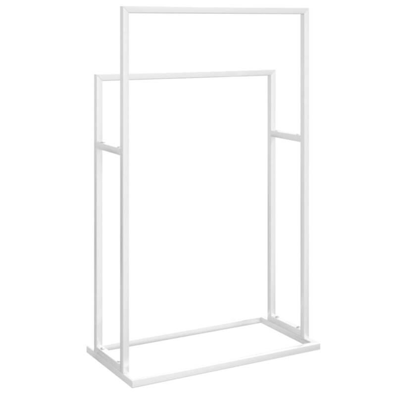 vidaXL Towel Rack Freestanding 2 Tier Towel Holder Stand for Bathroom Iron
