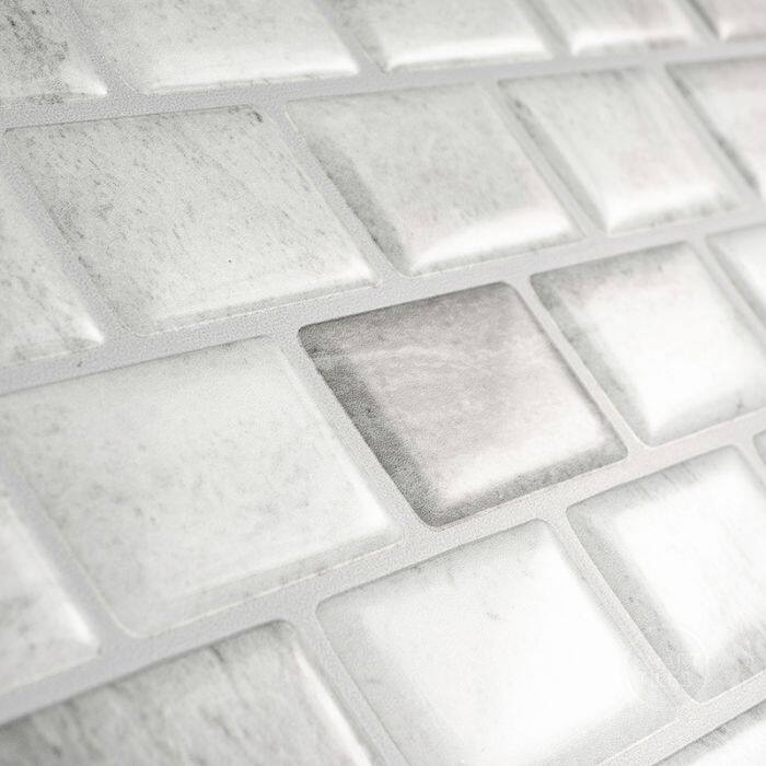 Smart Tiles Self Adhesive Wall Tiles - Ravenna Armano - 4 Sheets of 9.8" x 9.74" Kitchen and Bathroom Stick on Tiles