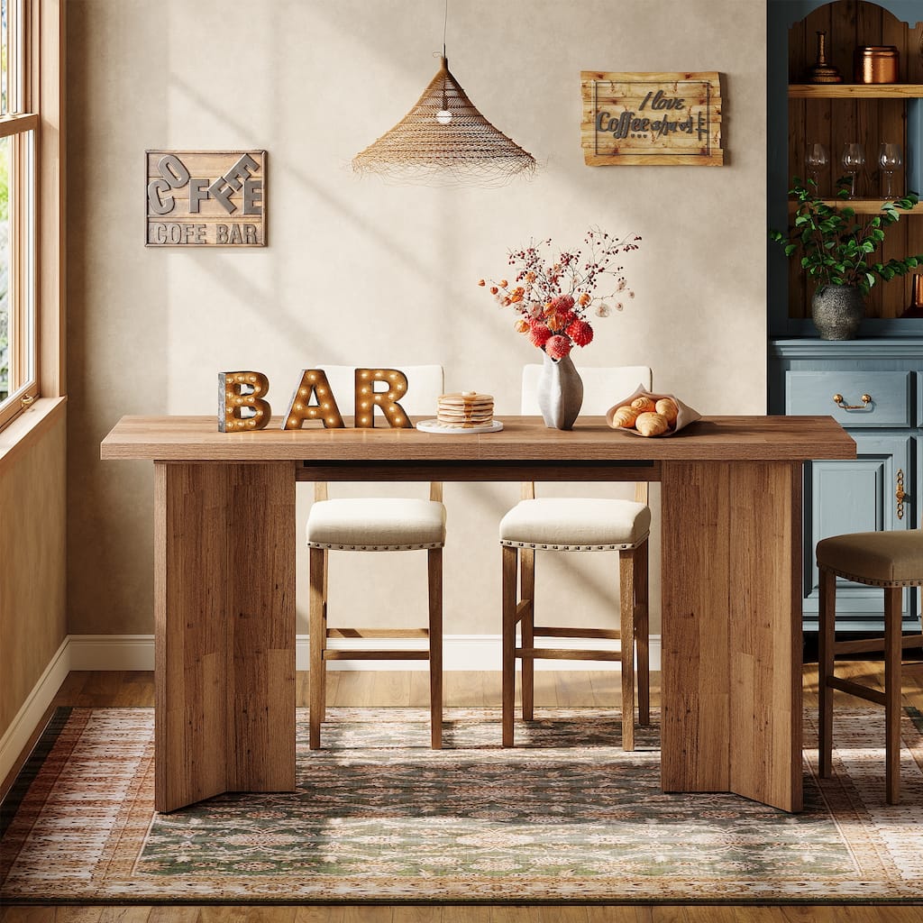 62.99-Inch Long Kitchen Bar Table for Dining Room, Living Room