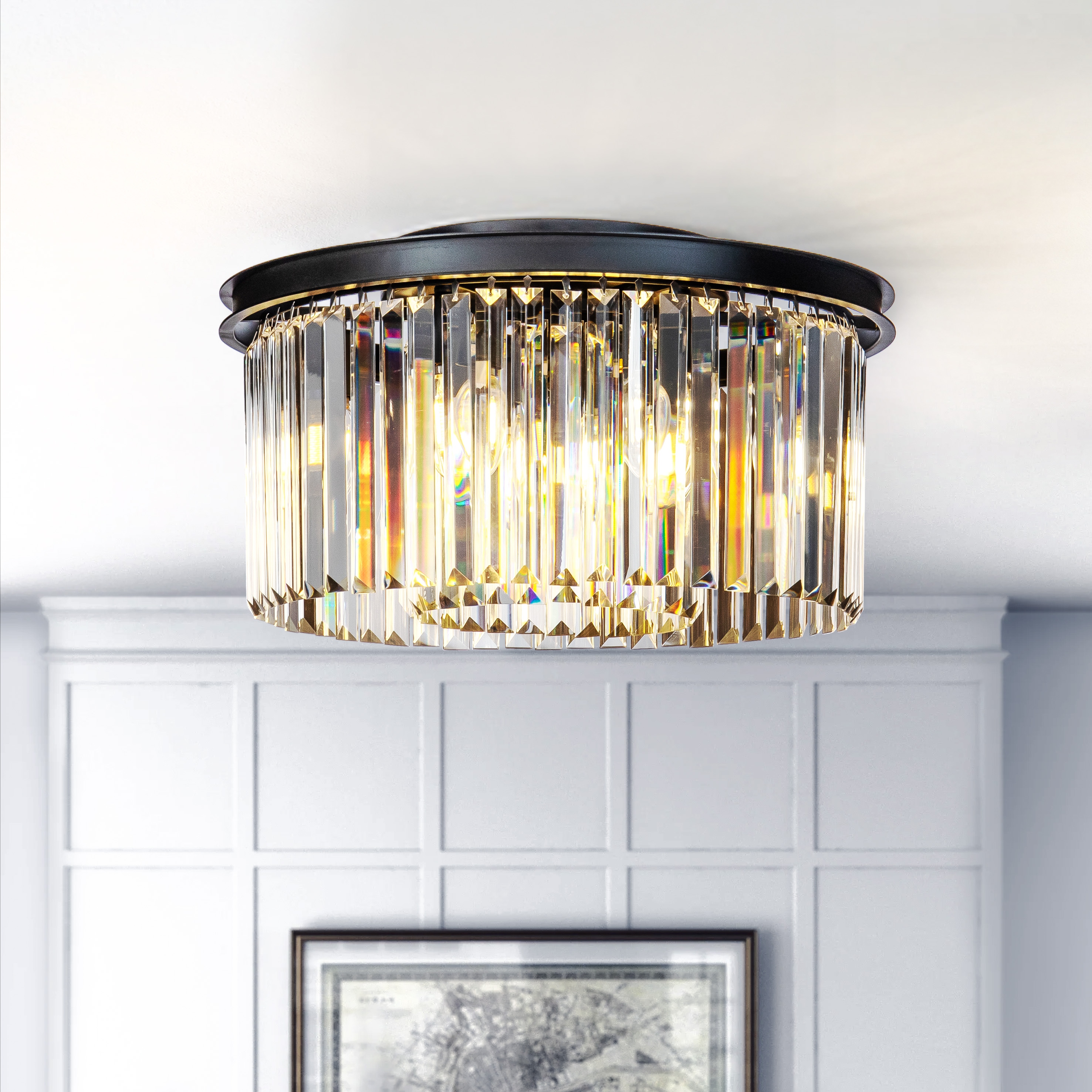 Tiered flush mount chandelier sale