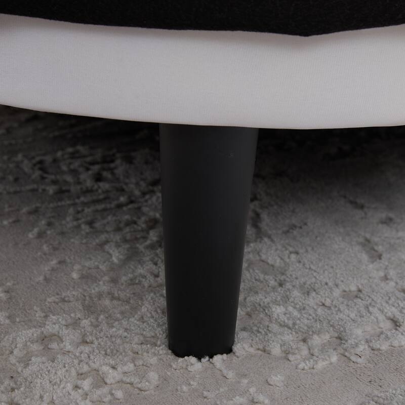 Plush Chenille Curved Lovesofa, Oversized Deep Seat Lounge Sofa, Upholstered Sofa with 4 Removable Cushions for Living Room