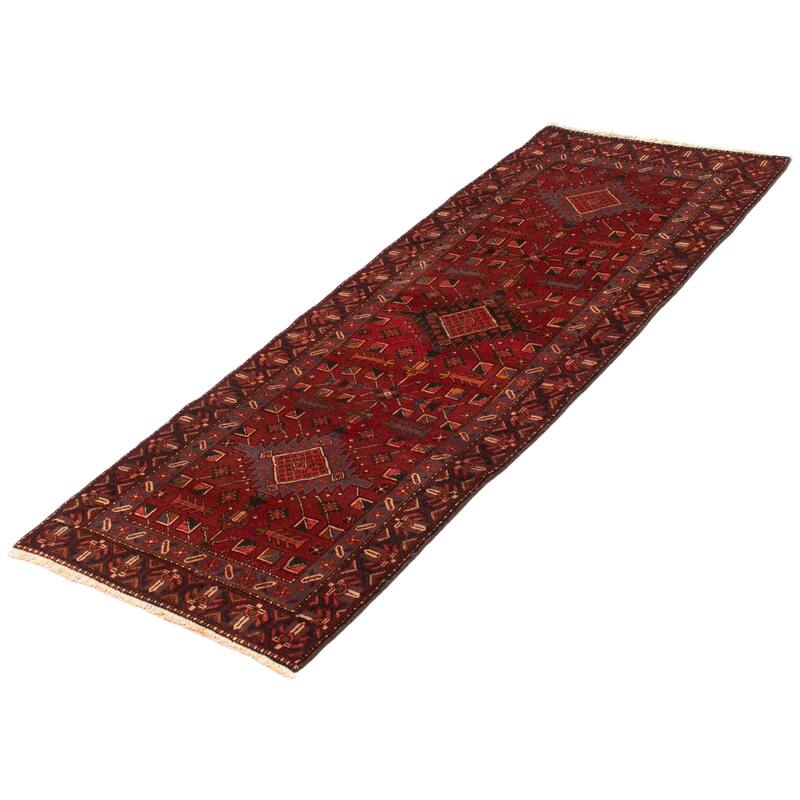 ECARPETGALLERY Hand-knotted Anadol Red Wool Rug - 3'6 x 9'4