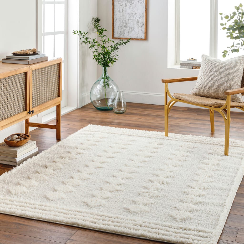 Livabliss Rodos Modern Diamond Plush Area Rug