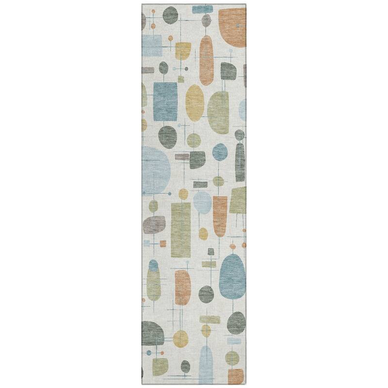Machine Washable Indoor/ Outdoor Contemporary Fun Chantille Rug