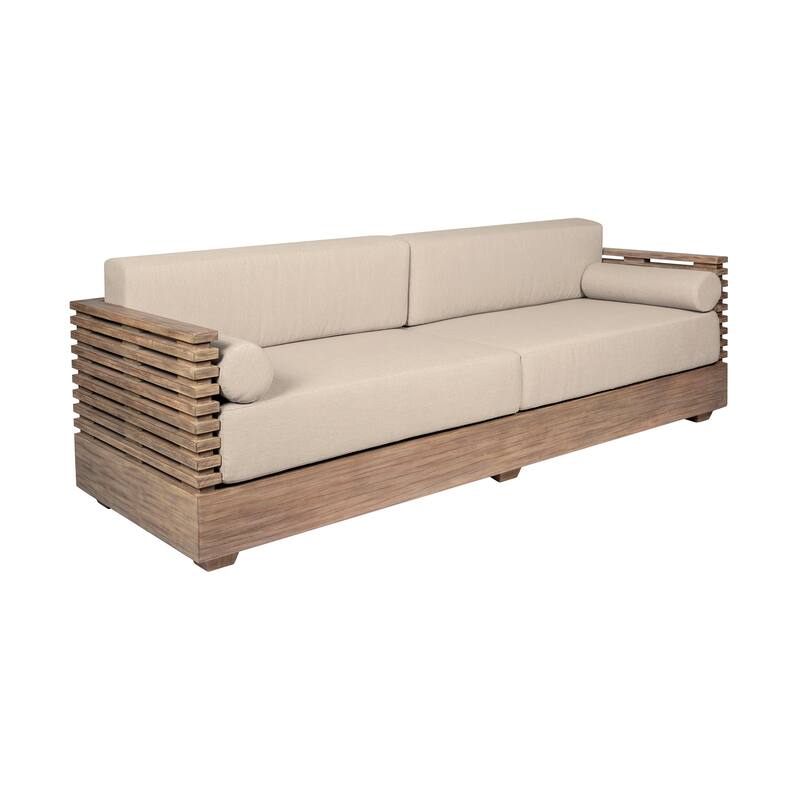 Vivid Modern Solid Wood 4 Piece Outdoor Conversation Set with Olefin Cushions