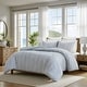 preview thumbnail 3 of 39, Harbor House Anslee Taupe 3 Piece 100% Cotton Yarn Dyed Duvet Cover Set with Overlap Closure Shams