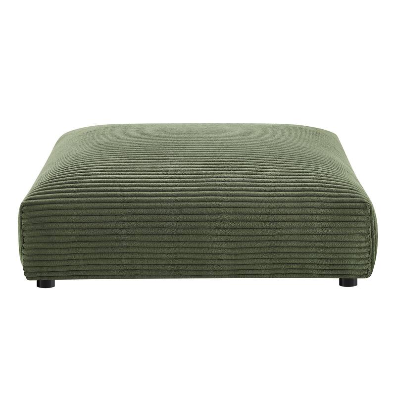 Solace Modular Corduroy Upholstered Armless Loveseat and Ottoman Set