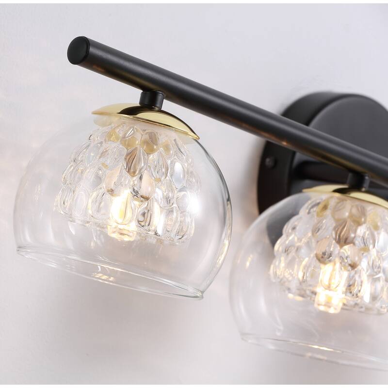 Glass Shade Wall Sconce Black Vanity Light for bathroom