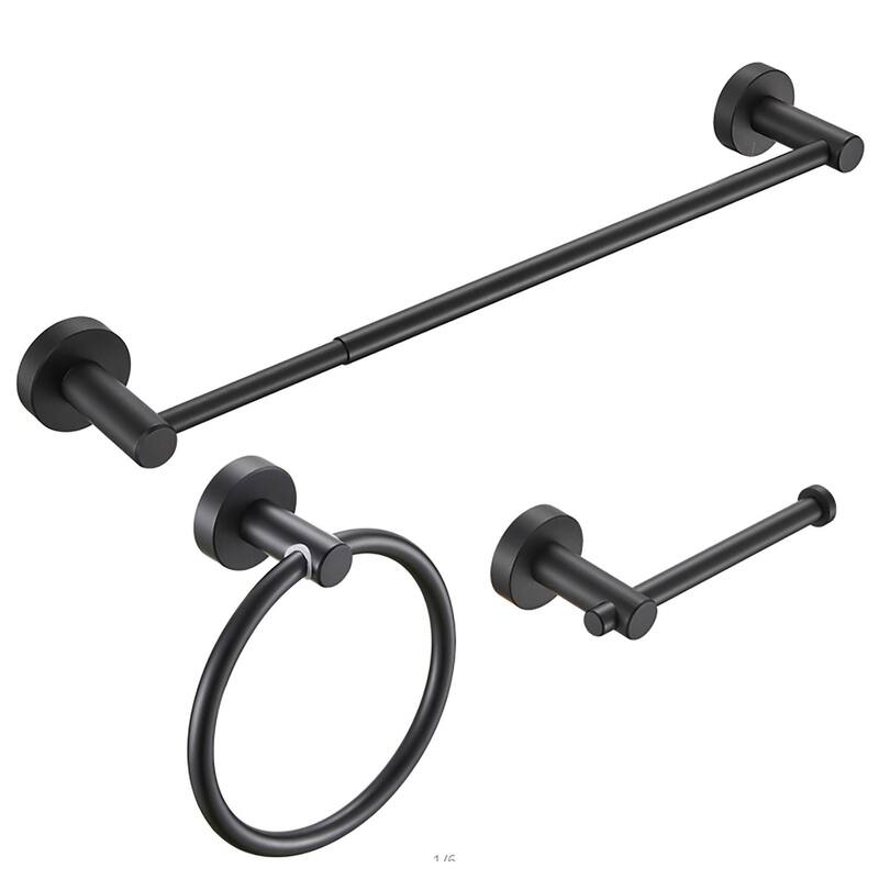 Bathroom Hardware Set, Thicken Space Aluminum 3 PCS Towel Bar Set