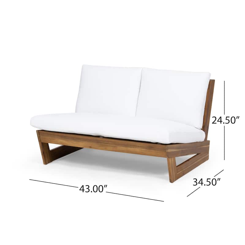 Sherwood Outdoor Acacia Wood Loveseat by Christopher Knight Home