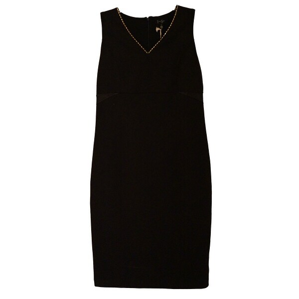 black dress with beaded neckline
