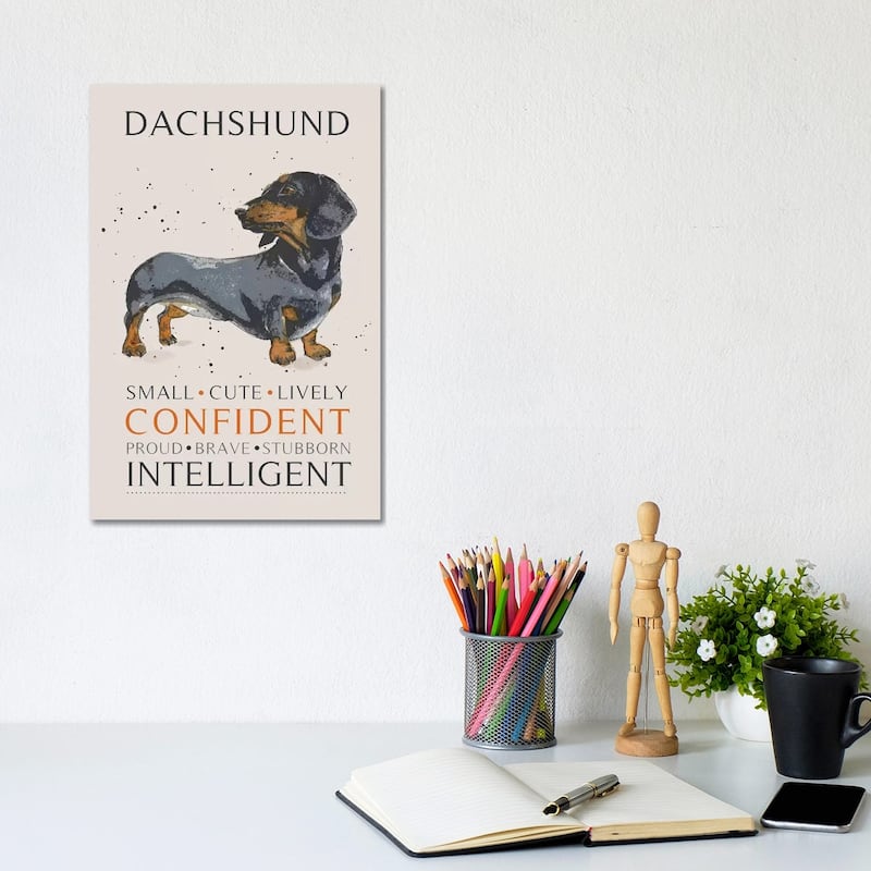 iCanvas "Dachshund" by Michelle Campbell Canvas Print - 12x8x0.75