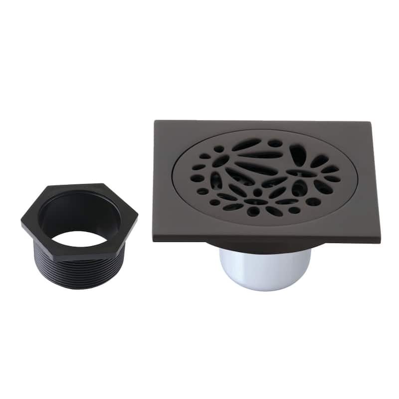 Watercourse Floral 4" Square Grid Shower Drain