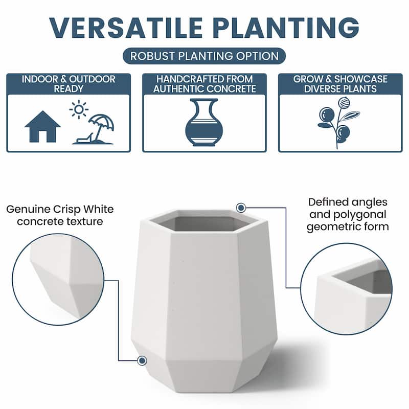 Tall Concrete Geometric Plant Pots / Large Indoor and Outdoor flower Planters