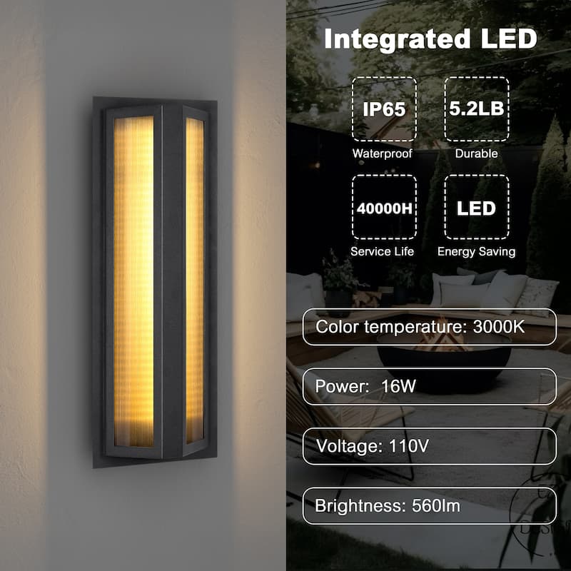 Modern 1-Light Outdoor Waterproof Wall Light Sconce for Porch