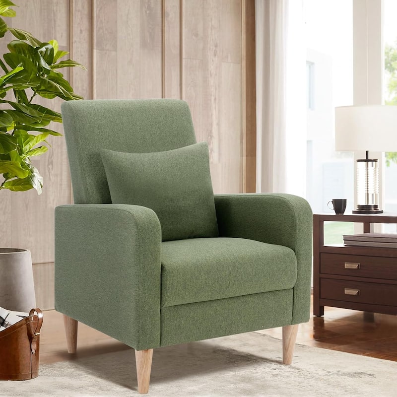 Fabric/Leather Modern Accent Chairs with Lounge Seat - set of 1 - Green-F