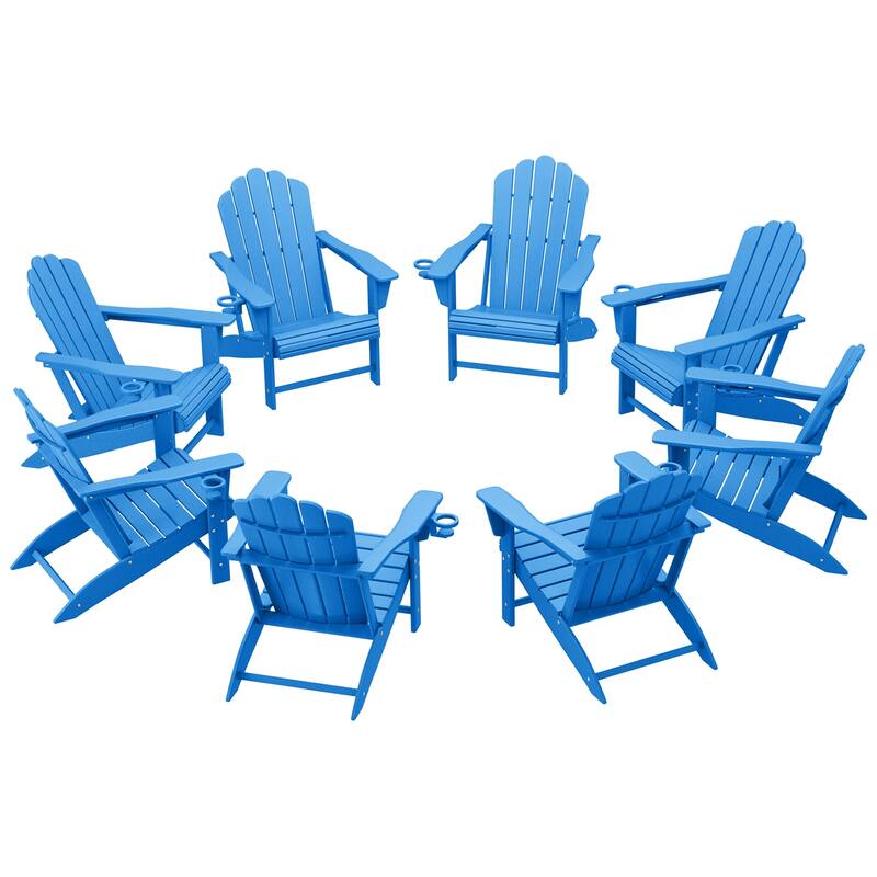 Aderson Outdoor Poly Adirondack Chair (Set of 8) - Pacific Blue