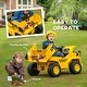 preview thumbnail 5 of 7, Qaba Caterpillar Licensed 12V Electric Ride on Excavator w/ Remote, Yellow