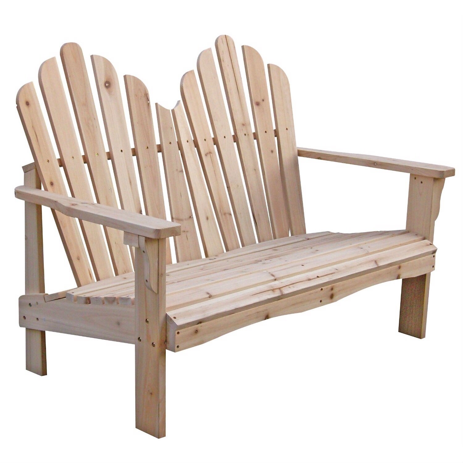 Shop Cedar Wood Outdoor Patio 2 Seat Adirondack Chair Style Loveseat On Sale Overstock 30667897