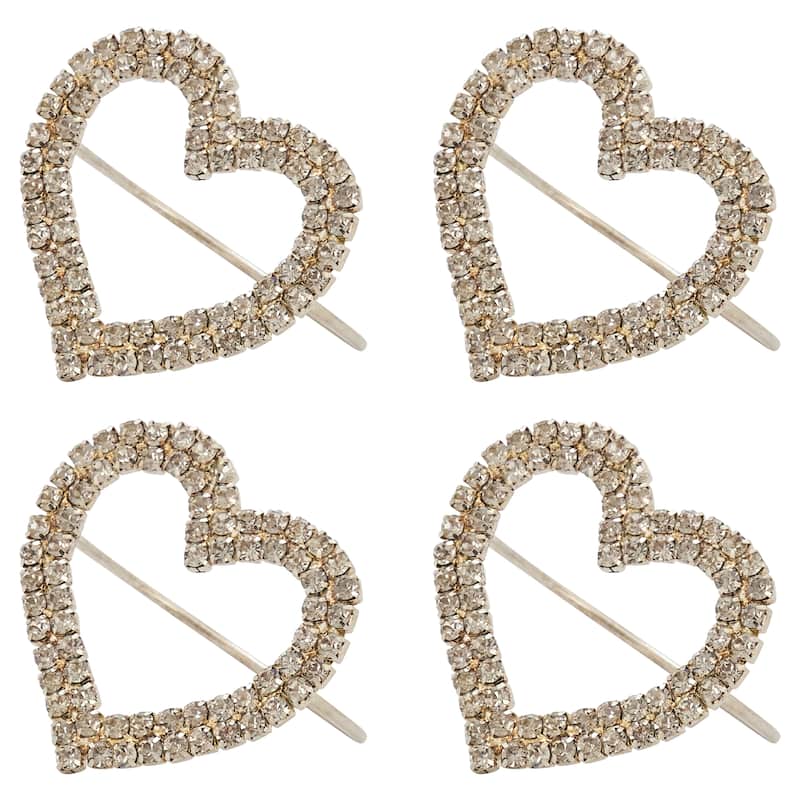 Beaded Napkin Rings With Heart Design (Set of 4)