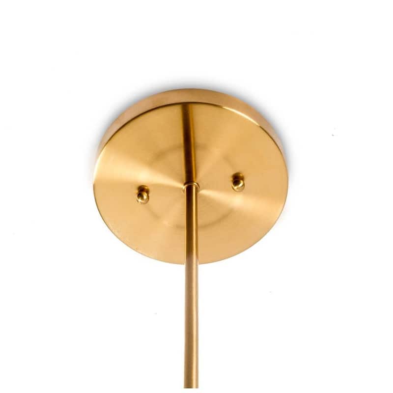 Lahey Gold Multi-Arm w/ Frosted Glass Globe Six Bulb Chandelier - 44"W x 28.3"D x 21"H