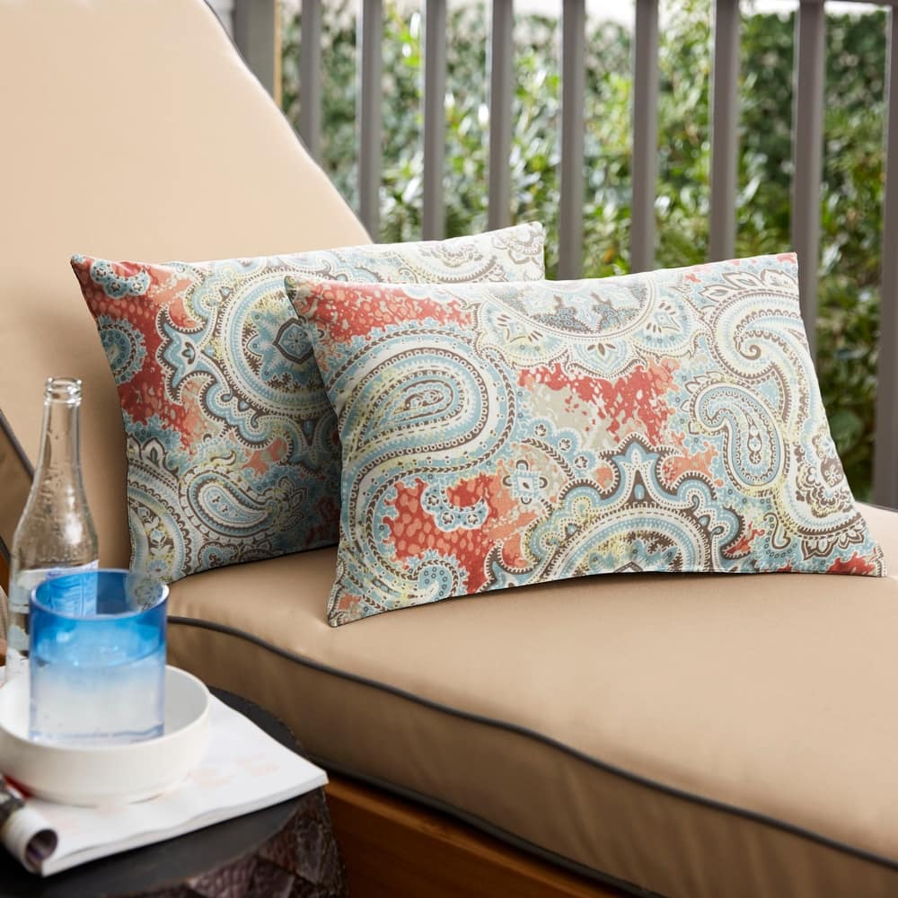 Sorra Home Outdoor Knife Edge Pillow Set of 2