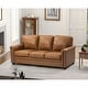 preview thumbnail 38 of 44, Rita Living Room 3-Seat Genuine Leather Sofa with Solid Wood Legs and Nailhead CAMEL
