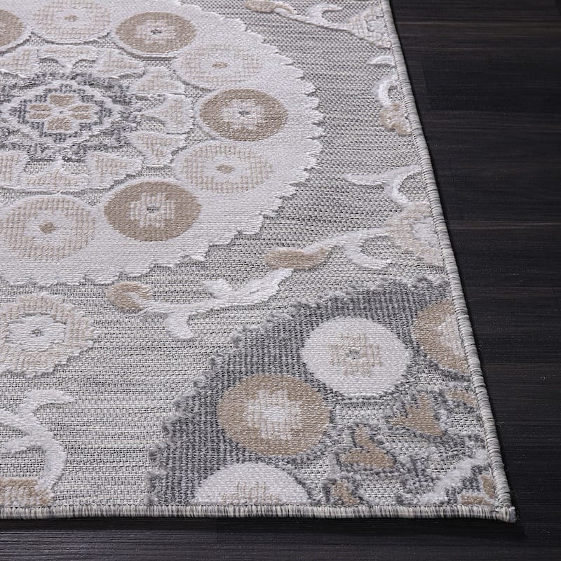 Beverly Rug Equator Medallion Bohemian Indoor Outdoor Area Rug