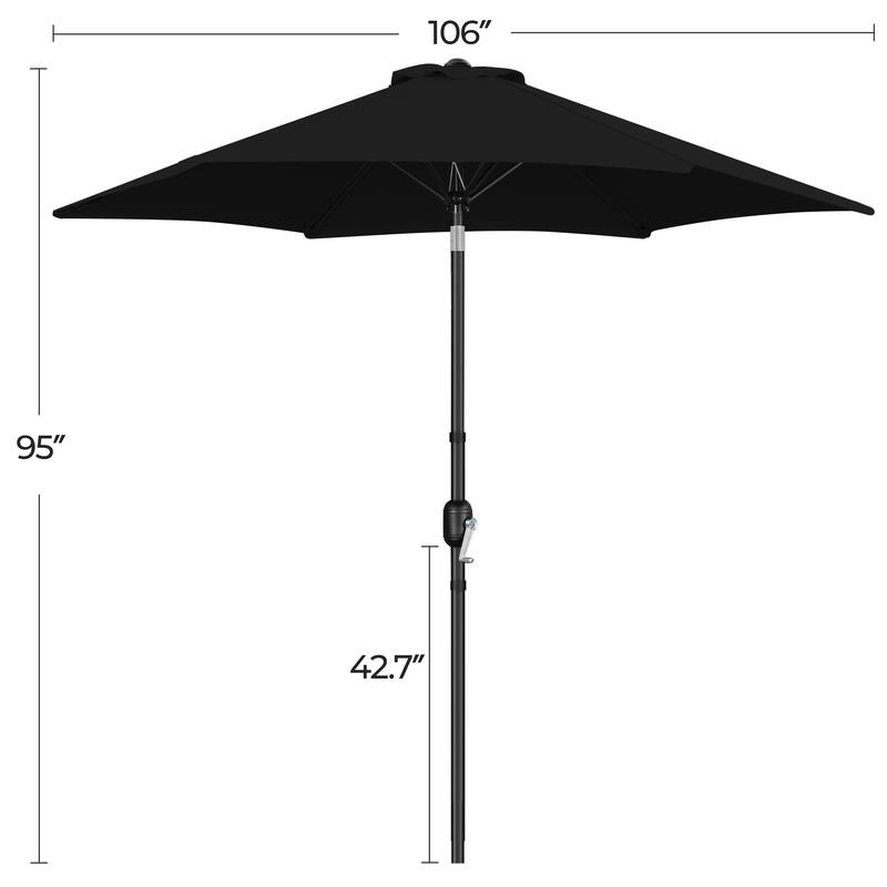 Yaheetech 9ft Patio Umbrella 8 Ribs with Push Button Tilt and Crank
