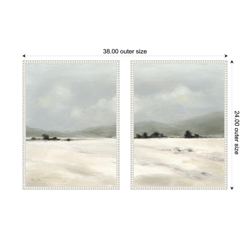 Kate and Laurel Sylvie Beaded December Mist - 2 Piece Framed Canvas Art Set by Mackenzie Nelson