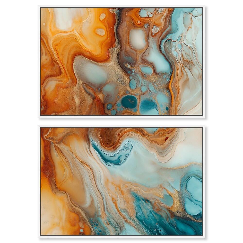 Marbled Flow Canvas Set of 2 by Art Remedy