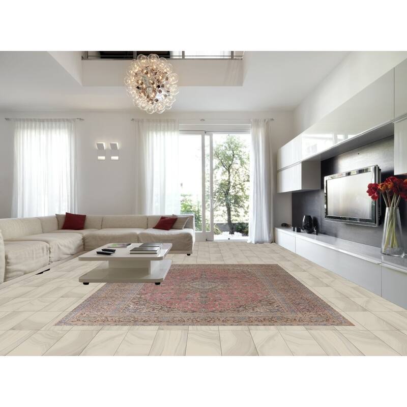 Mashad Persian Vintage Rug Hand-Knotted Oriental Wool Carpet - 9'10"x 12'9"