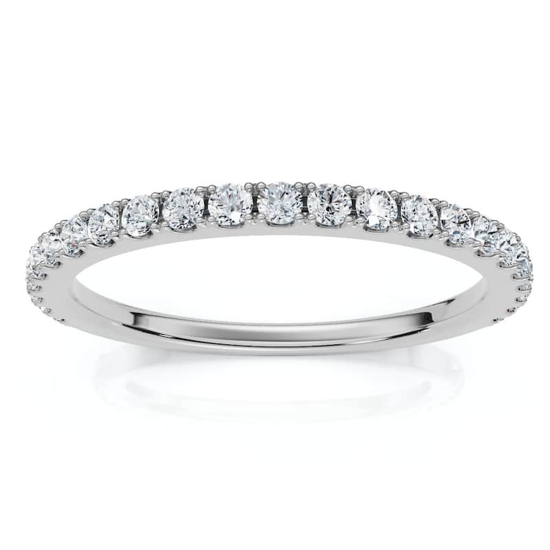 Bliss Diamond 1/5Ct Diamond Wedding Stackable Anniversary Ring Gold Lab Grown - 6 - White