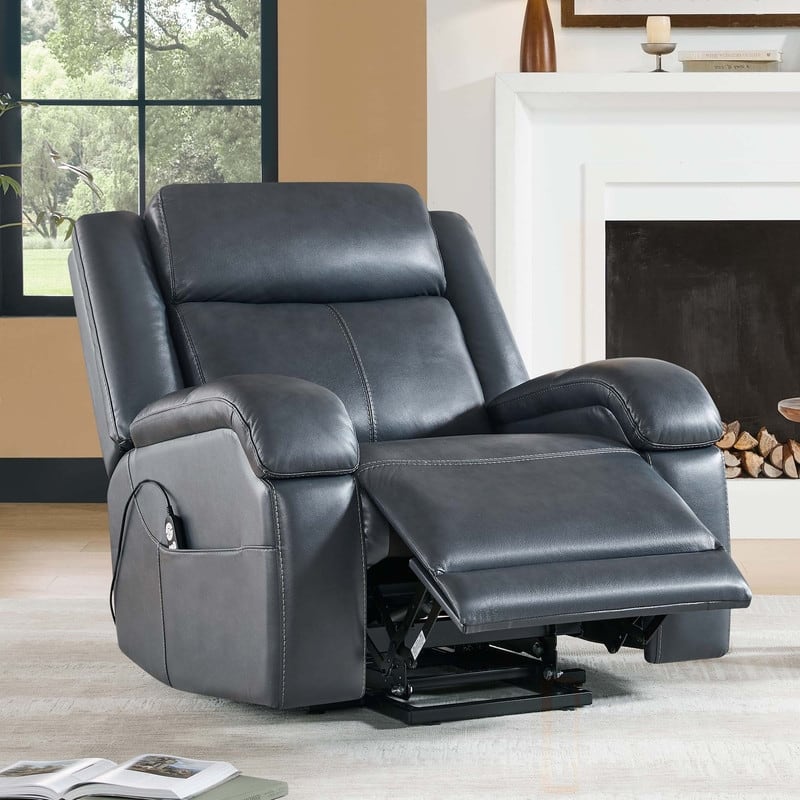 Spruce & Spring Dual Motor Power Lift Recliner Chair for Elderly with Massage and Heat - Navy