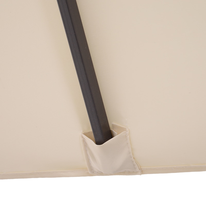 Outsunny 15-foot Steel Rectangular Double Sided Market Umbrella - Beige